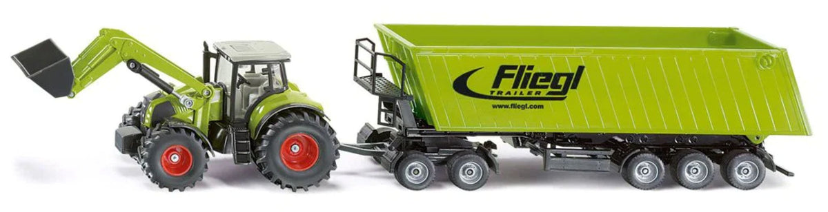 Siku Claas Tractor with front loader, dolly and tipping trailer 1:50 Scale