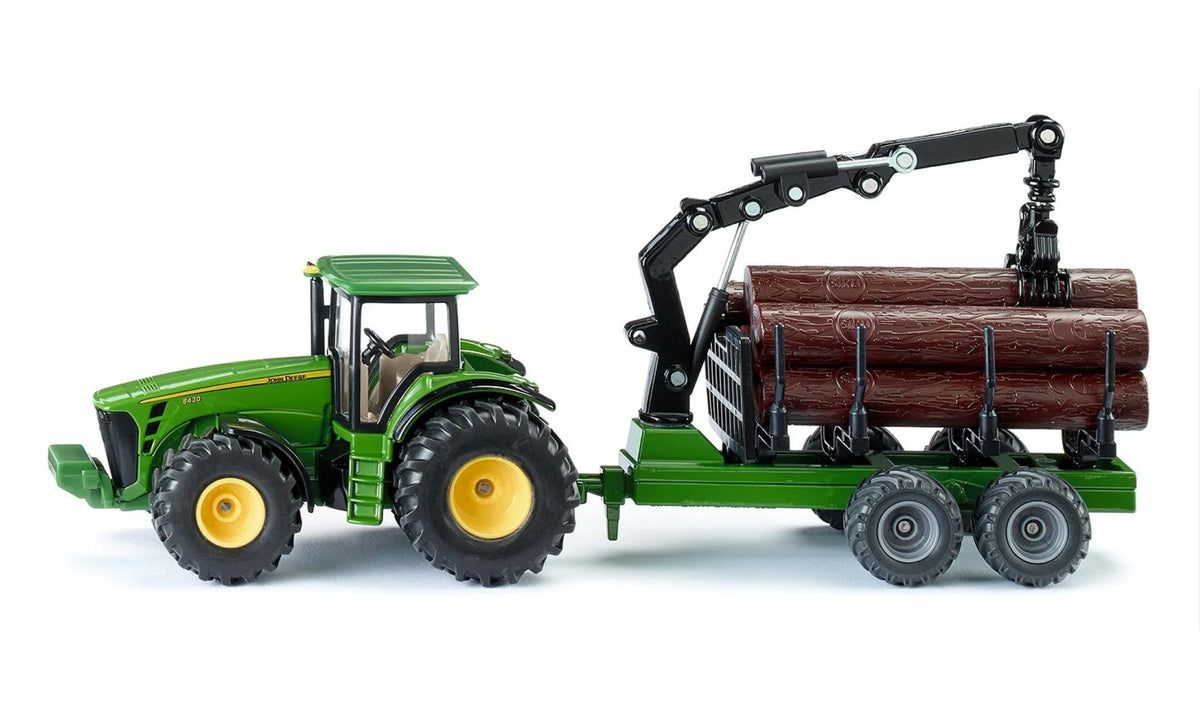 Siku John Deere Tractor with forestry trailer 1:50 Scale