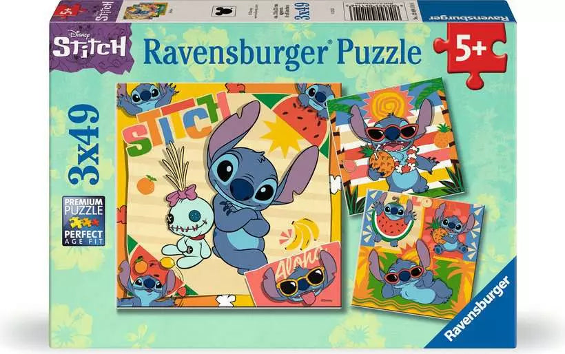 Disney Stitch: 3 x 49-piece Puzzles
