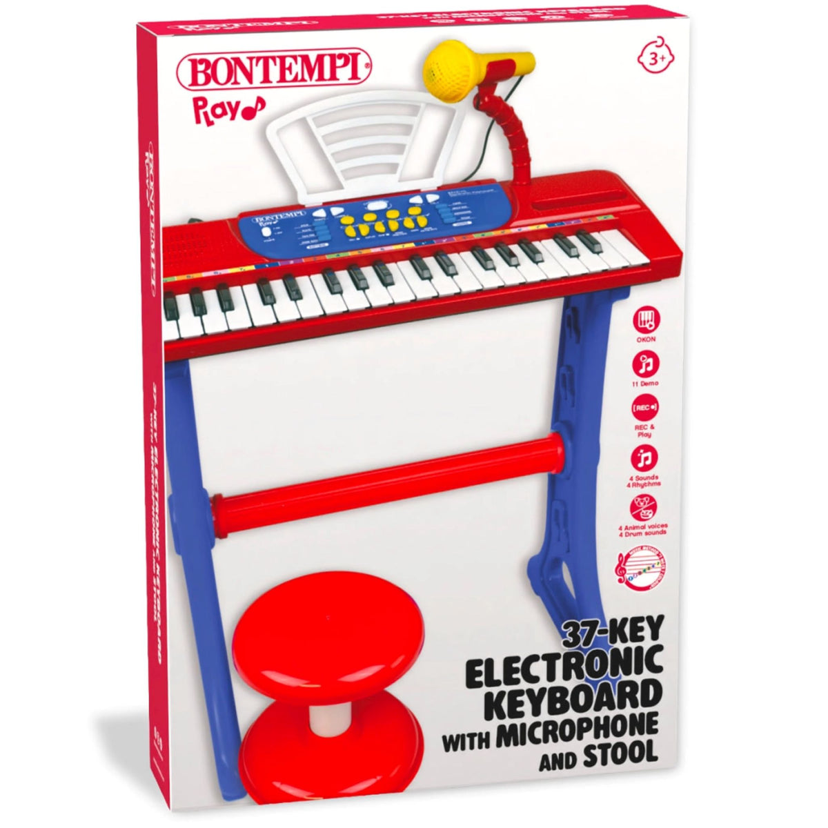 Bontempi 37-key electronic keyboard with stool and microphone