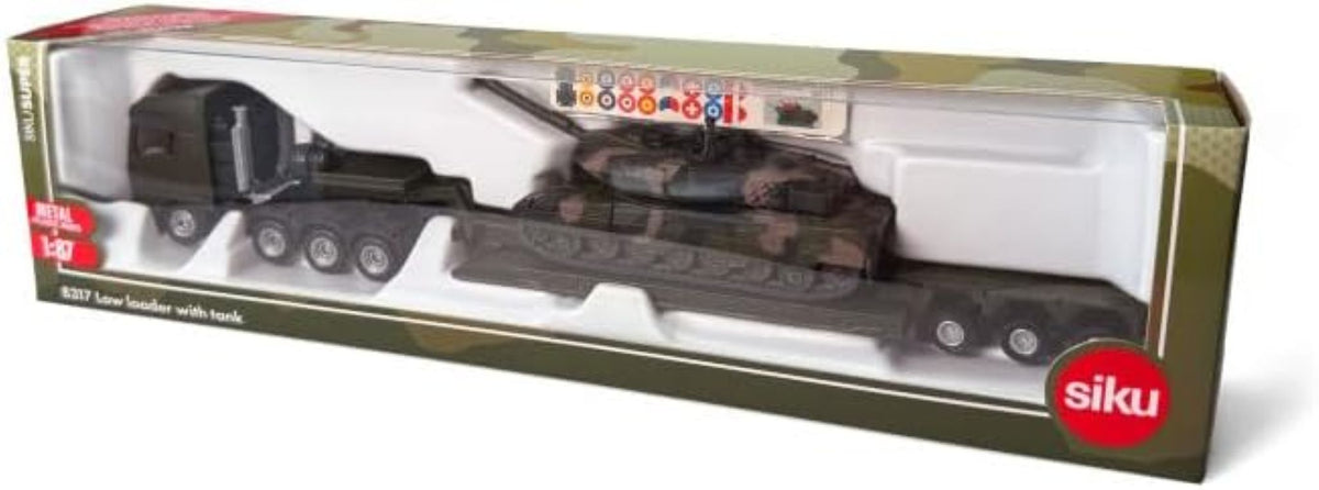 Siku Military Low Loader with Tank 1:87 Scale