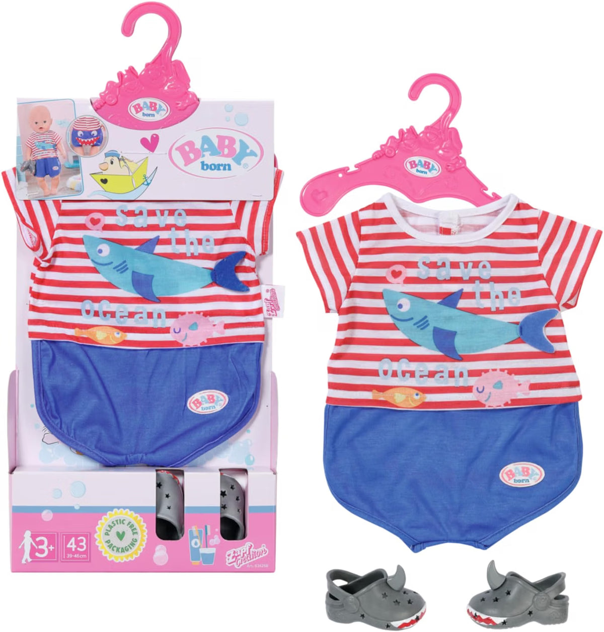 Baby Born Clothes: Bath Outfit with Shoes 43cm