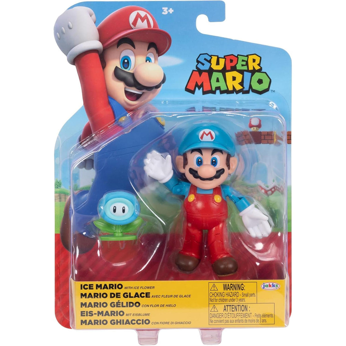 Super Mario 4-inch Figure: Ice Mario with Ice Flower