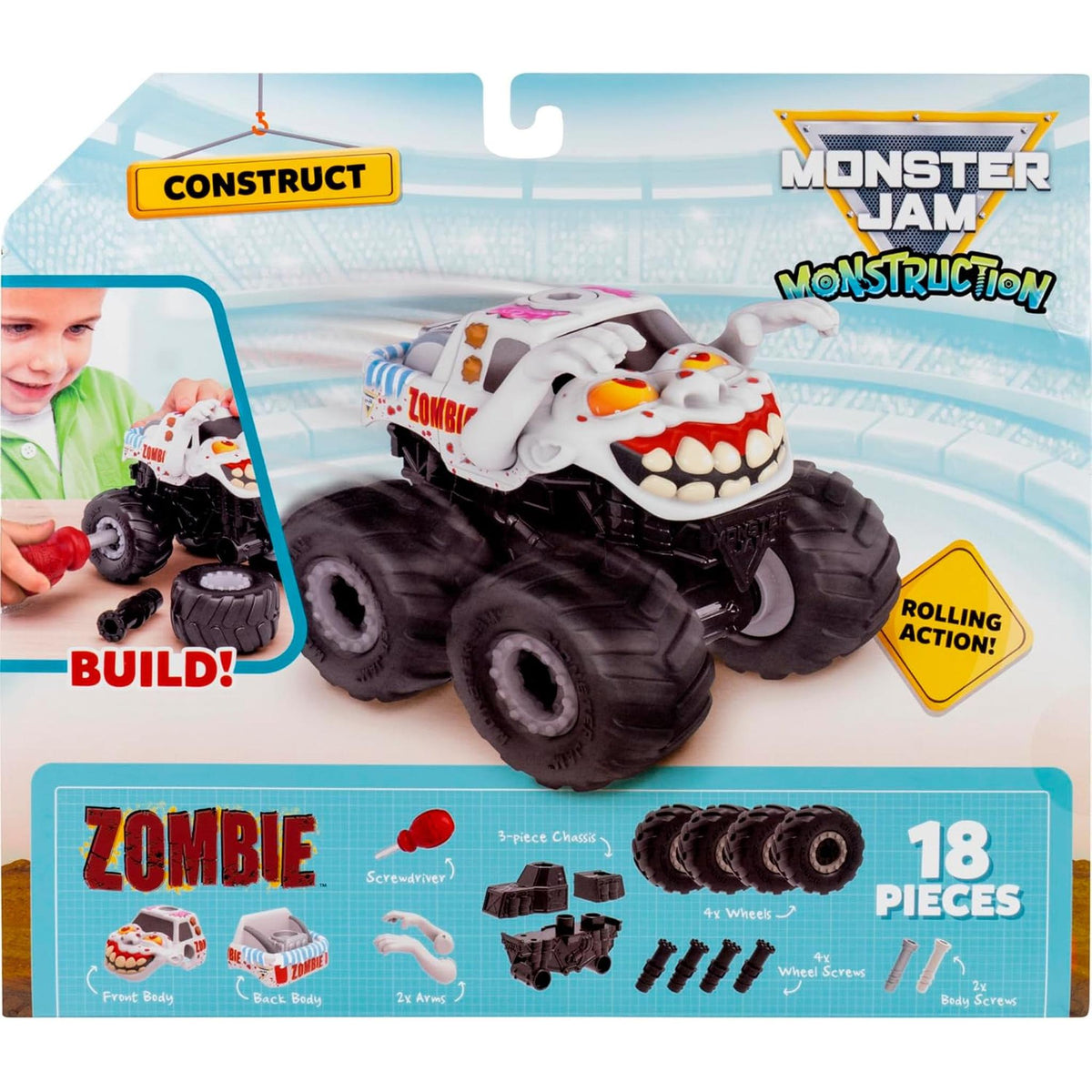 Monster Jam Monstruction 5" Buildable Monster Truck - Zombie