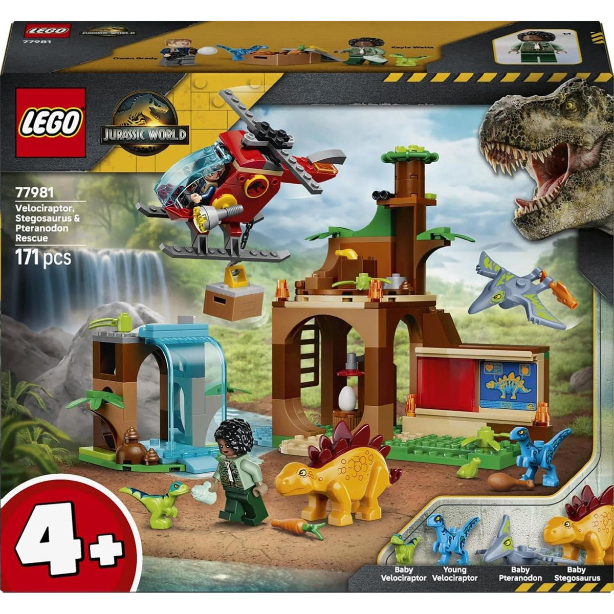 LEGO 77981 Jurassic World Velociraptor, Stegosaurus & Pteranodon Rescue