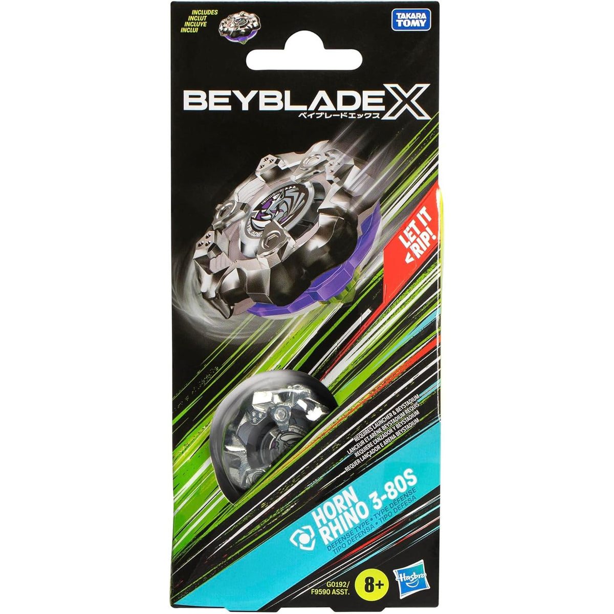 Beyblade X Spinning Top Single Pack - Horn Rhino 3-80S