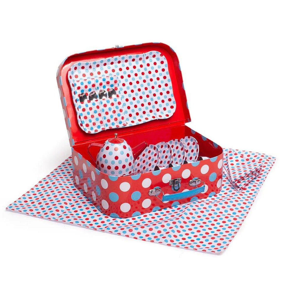 Bigjigs Spotted Tea Set in a Case