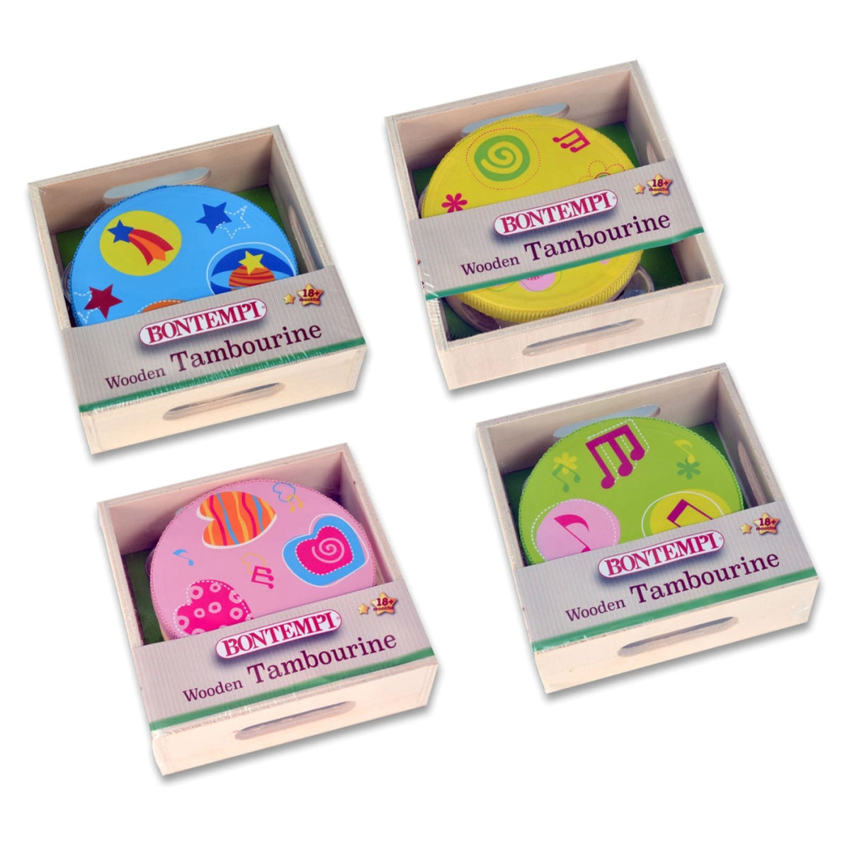 Bontempi Wooden tambourine 10 cm