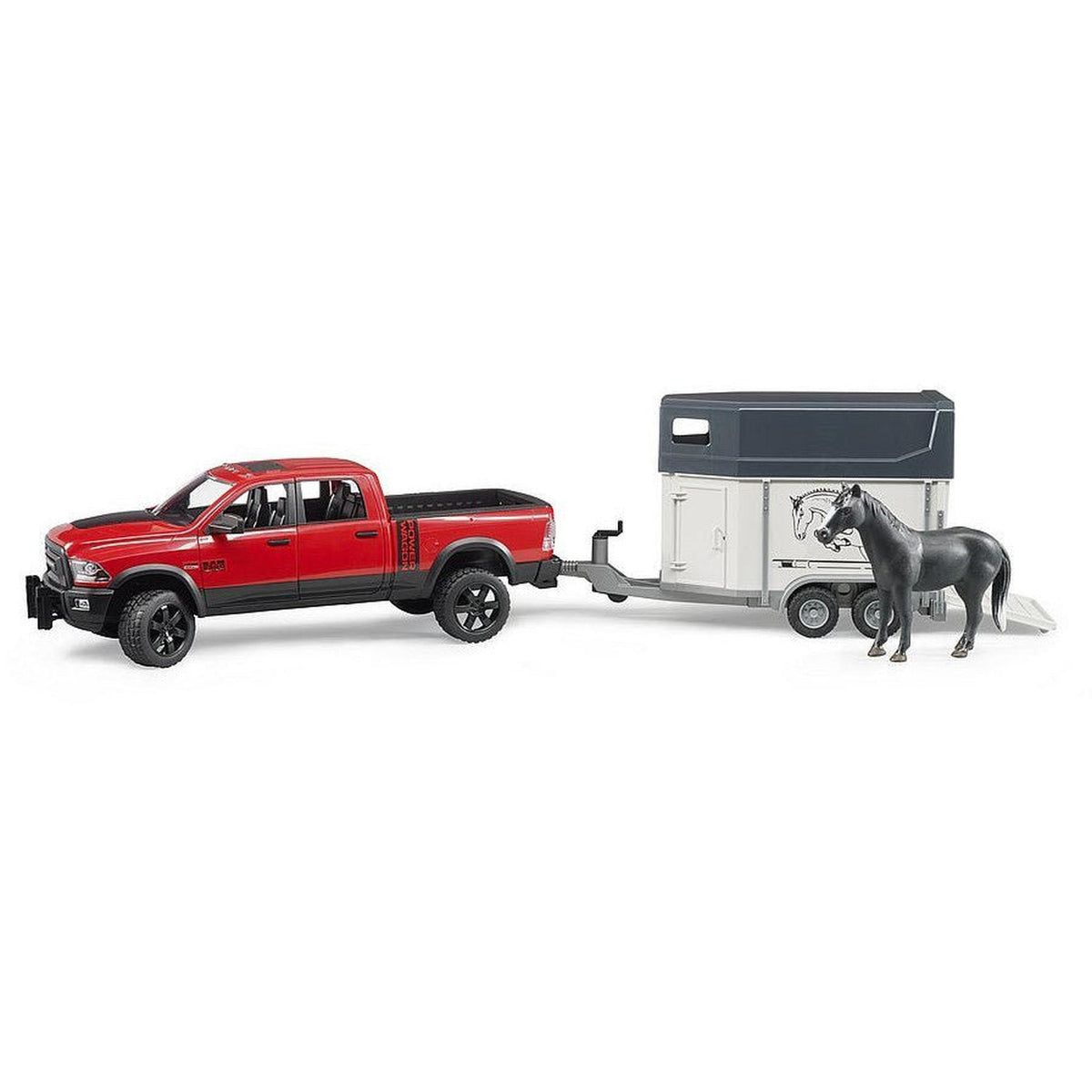 Bruder 2501 Ram 2500 Power Wagon with Horse Trailer and Horse