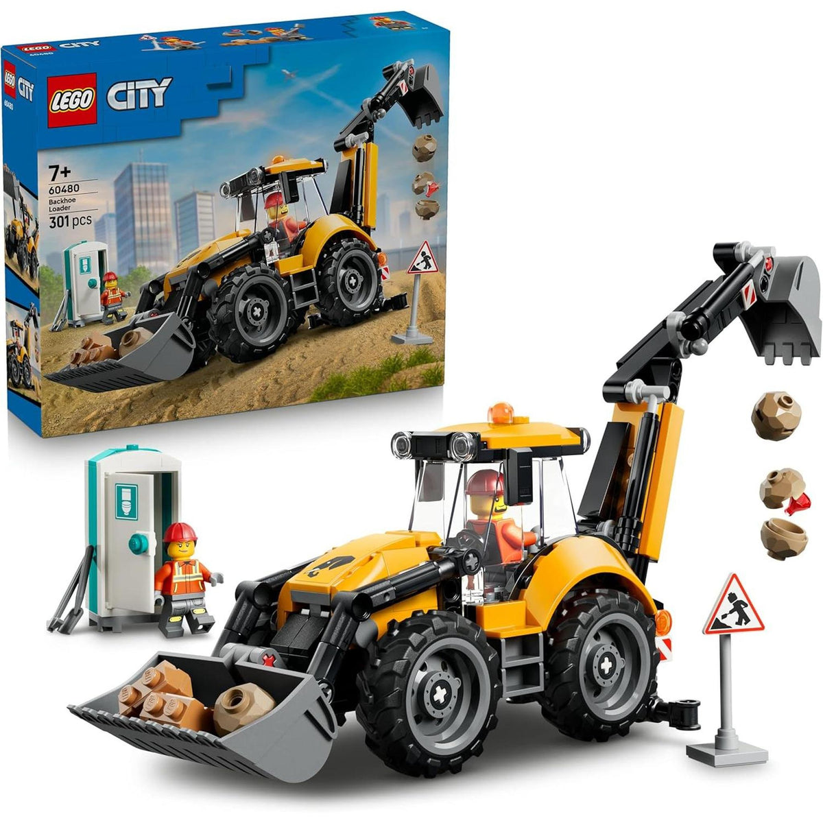 LEGO 60480 City Yellow Backhoe Loader