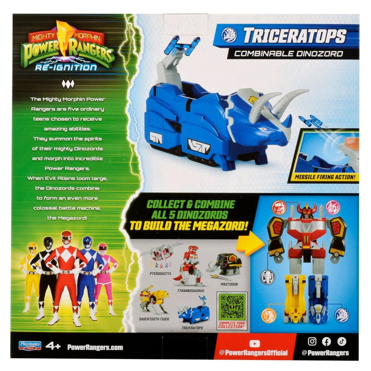 Mighty Morphin Power Rangers Re-Ignition Combinable Dinozord - Triceratops