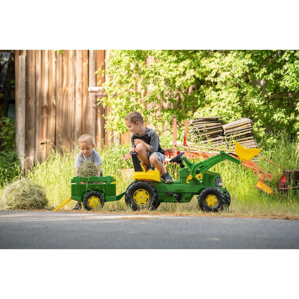 Rolly Junior John Deere Tractor with Loader and Trailer