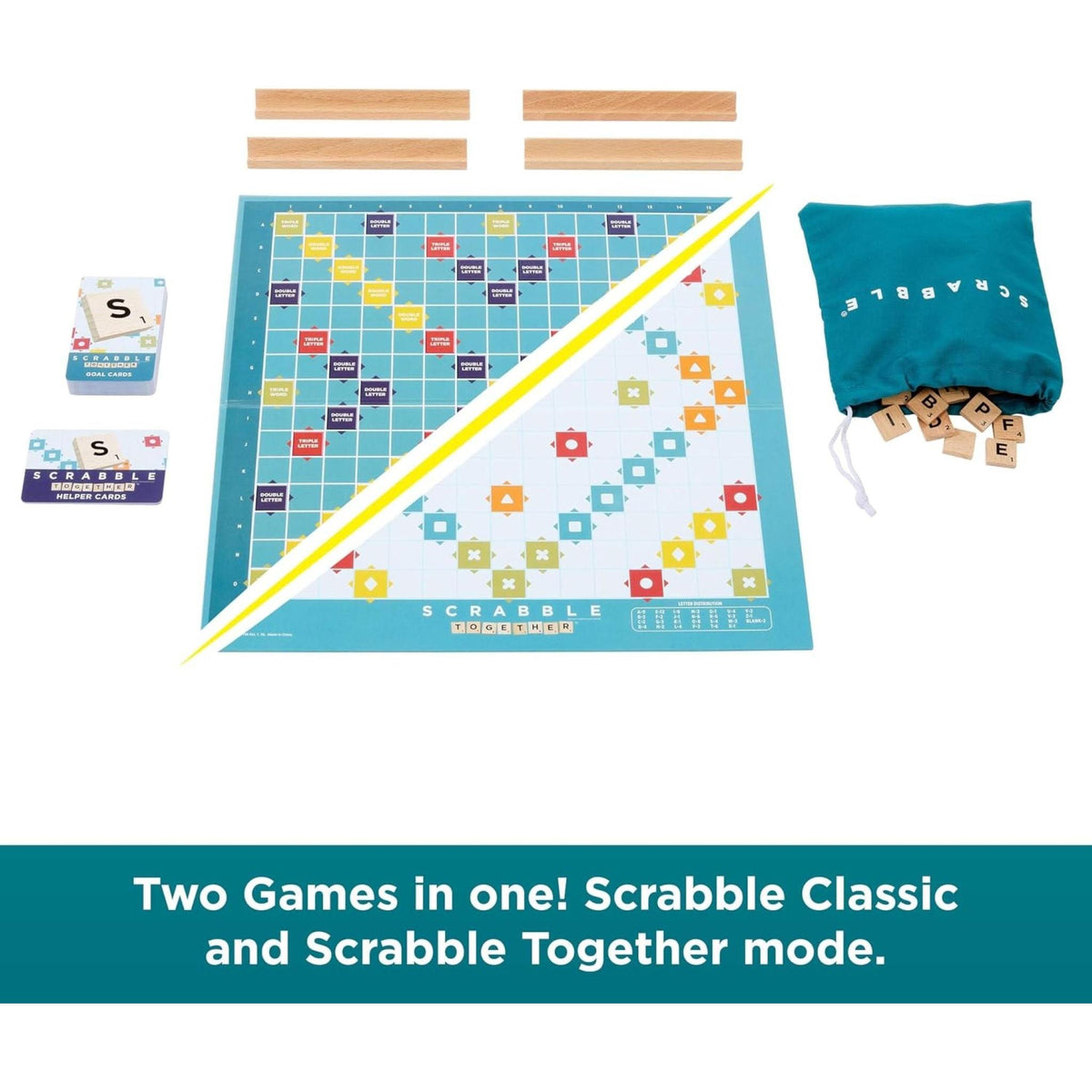 Scrabble Wooden 2-in-1 Board Game