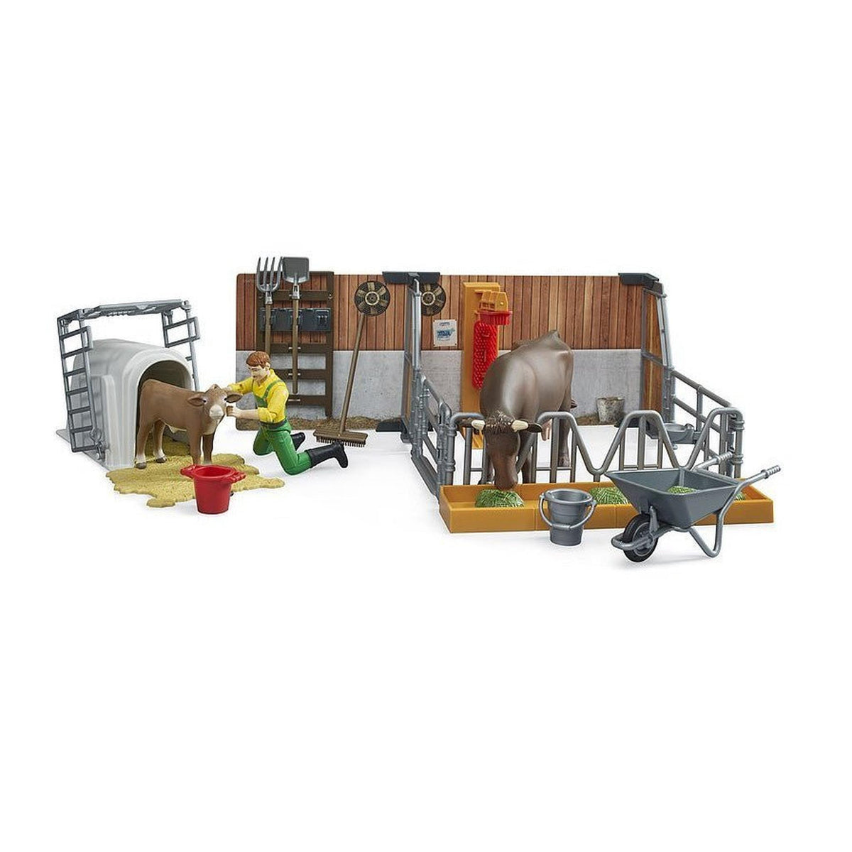 Bruder 62611 bWorld Cow & Calf Barn with Farmer