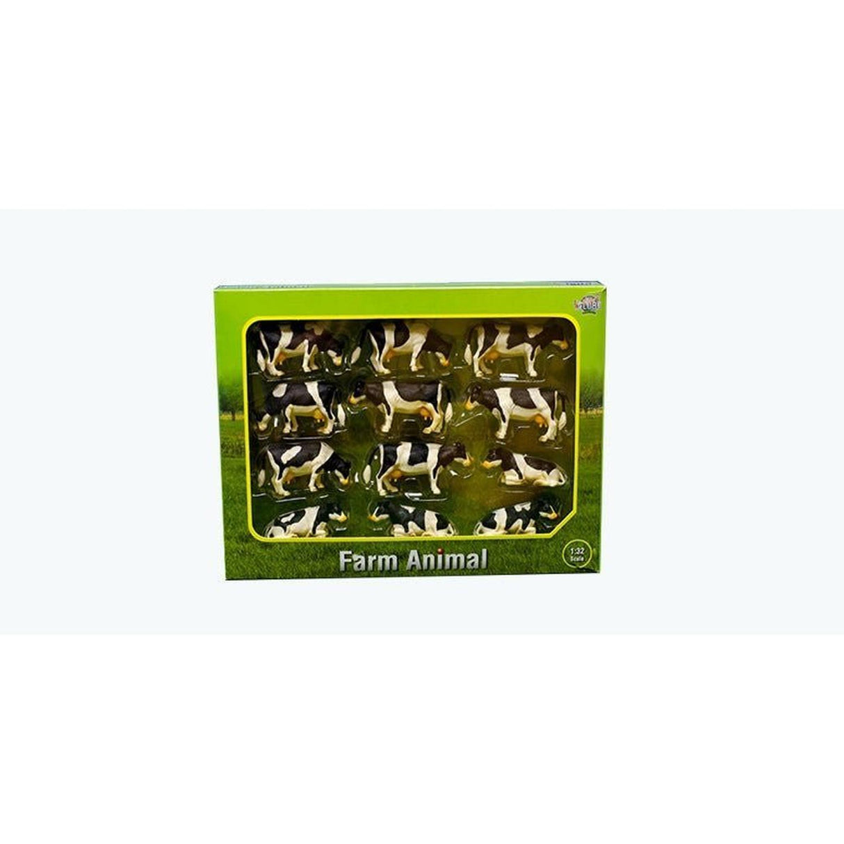 Kids Globe 12 Pack Lying and Standing Cows Black & White