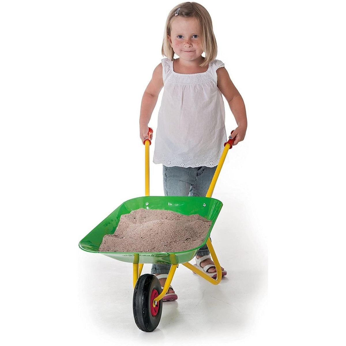 Rolly Metal Wheelbarrow Green/Yellow