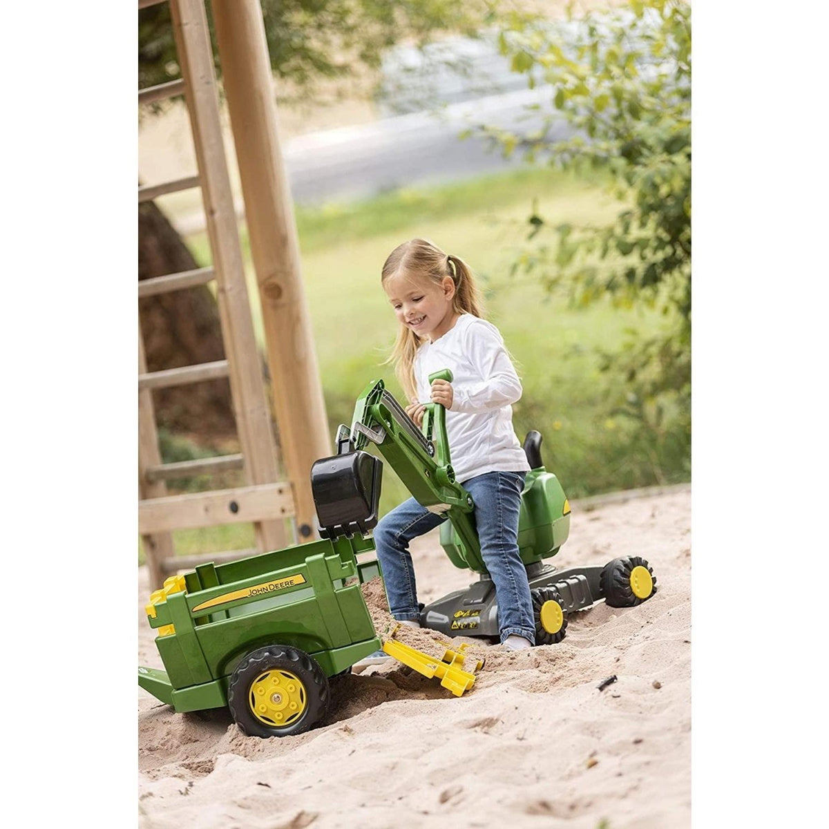 Rolly Ride-On John Deere Excavator on Wheels