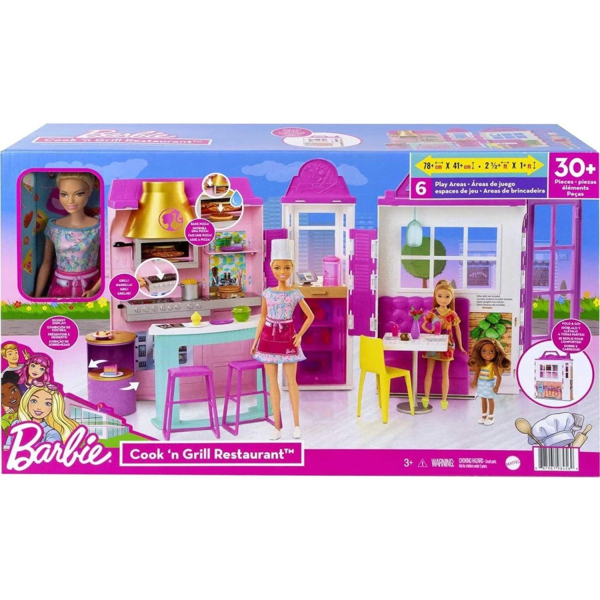 Barbie Cook 'n Grill Restaurant Playset with Doll – McGreevy's Toys Direct