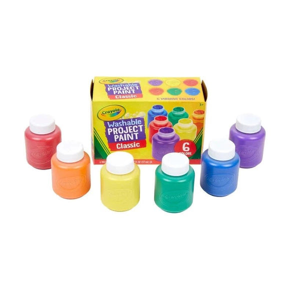 Crayola Washable Project Paint 6 pack - McGreevy's Toys Direct