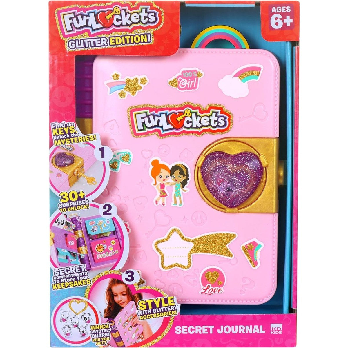 Funlockets Secret Journal Glitter Edition – McGreevy's Toys Direct