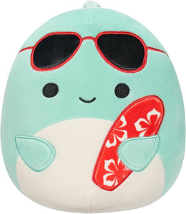 Squishmallows Perry - Teal Dolphin with Sunglasses and Surfboard 7.5" - McGreevy's Toys Direct