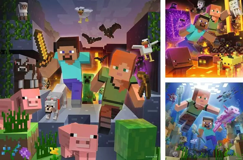 Minecraft 3x49-piece Puzzles