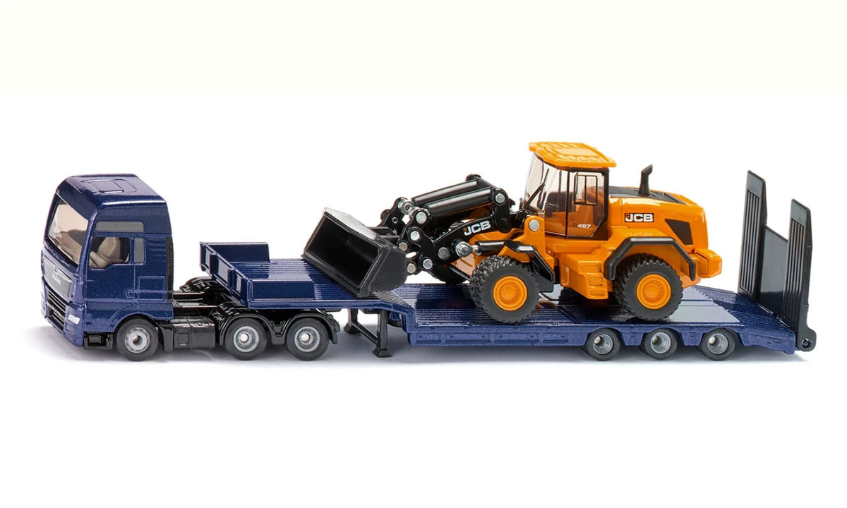 Siku MAN truck with low loader and JCB wheel loader 1:87 Scale