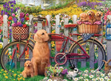 Cute Dogs in the Garden 500-piece Puzzle