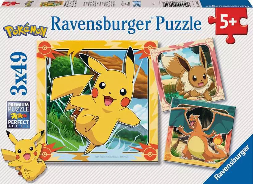 Pokemon: 3 x 49-piece Puzzles