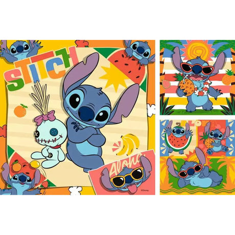 Disney Stitch: 3 x 49-piece Puzzles