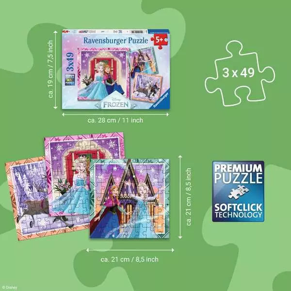 Disney Frozen: 3 x 49-piece Puzzles