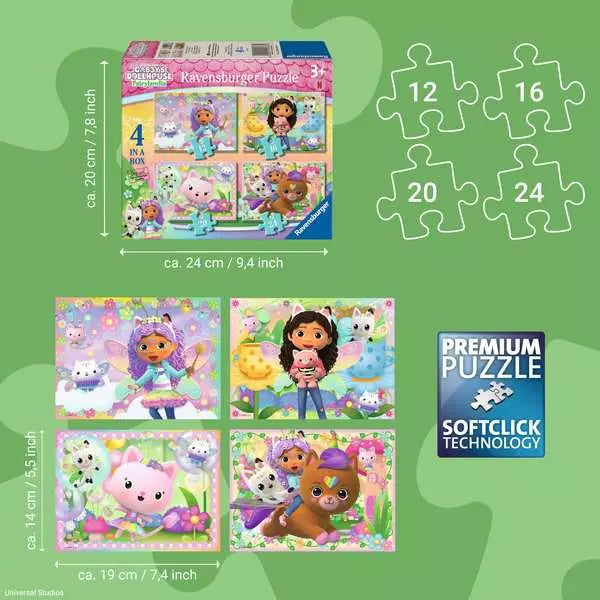 Gabby's Dollhouse: Fairylandia 4-in-a-Box Puzzles