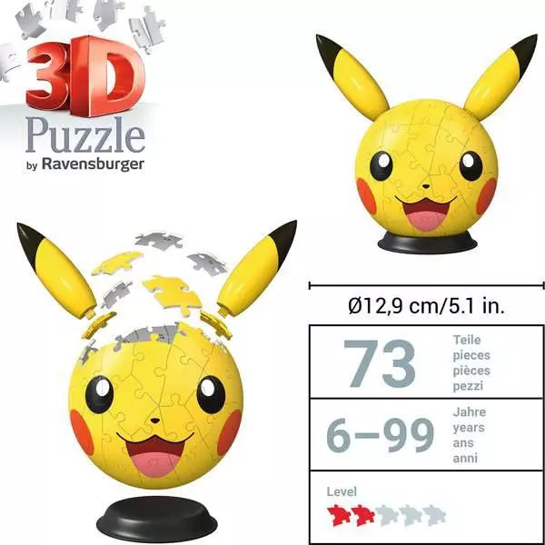 Pokemon Pikachu with Ears 3D Puzzle Ball