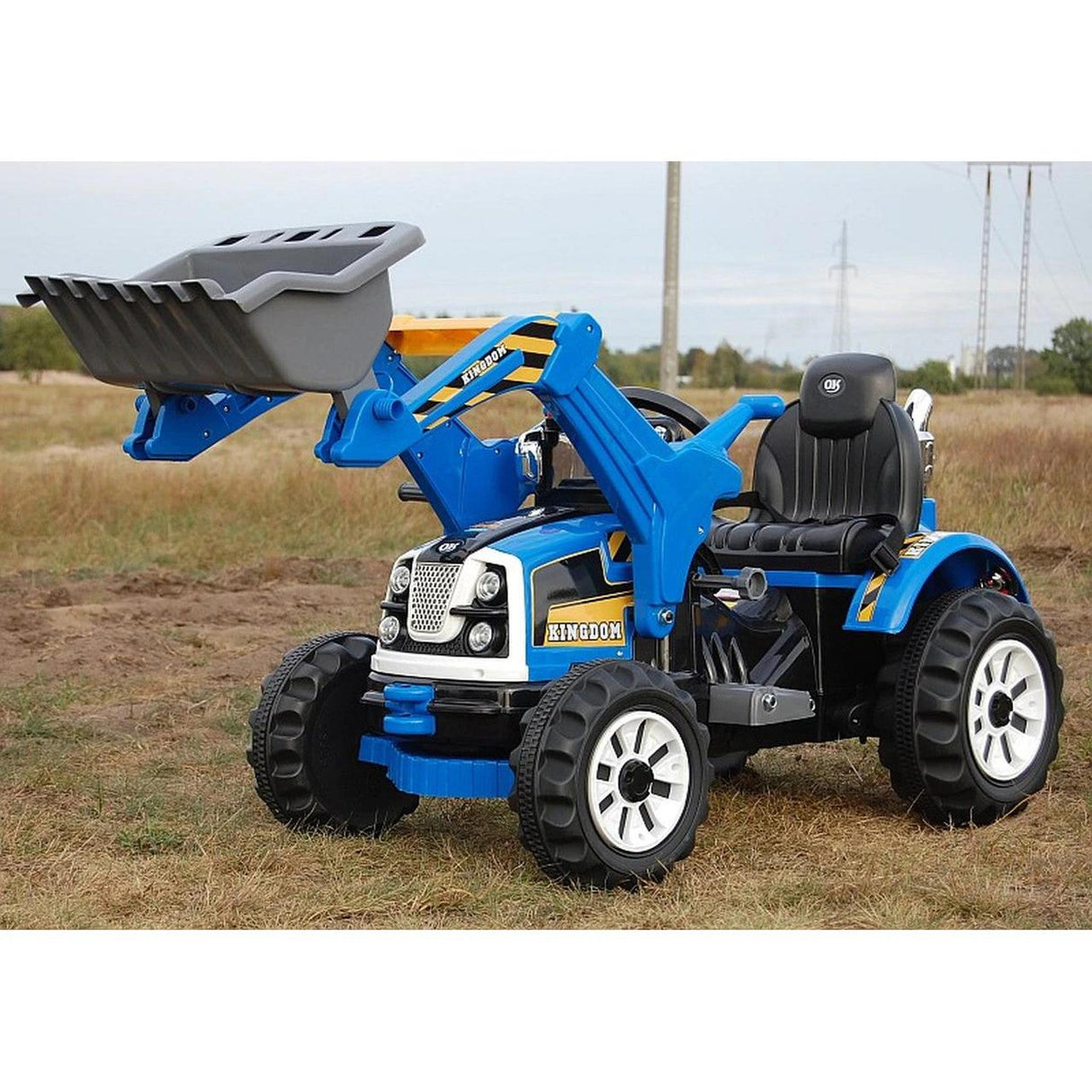 12v Electric Tractor with Loader - Blue