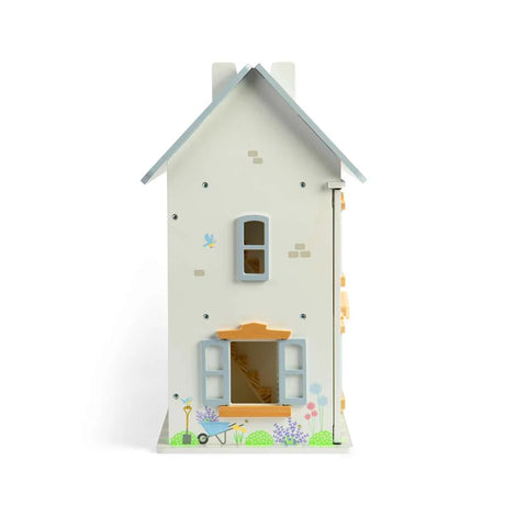 Bigjigs Bundle: Summer Cottage Wooden Doll's House with Furniture & Doll Family