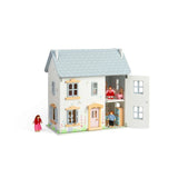 Bigjigs Bundle: Summer Cottage Wooden Doll's House with Furniture & Doll Family