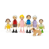 Bigjigs Bundle: Summer Cottage Wooden Doll's House with Furniture & Doll Family