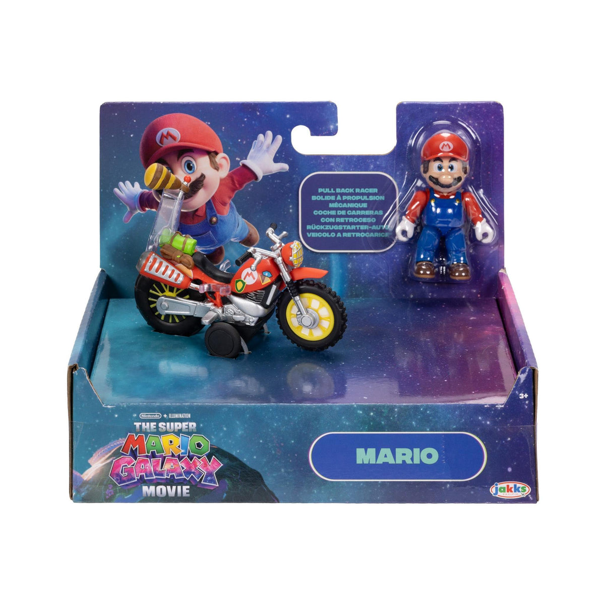 The Super Mario Galaxy Movie: Mario Figure with Pull Back Motorcycle
