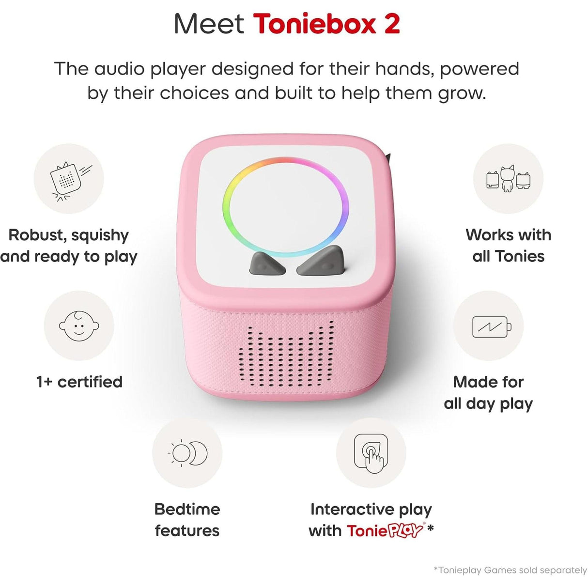 Toniebox 2 Starter Set with Creative Tonie - Cloud Pink