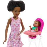 Barbie Skipper Babysitter Birthday Feeding Set with 2 Dolls & Accessories