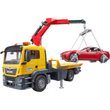 Bruder 3750 MAN TGS Tow Truck with Bruder Roadster Vehicle