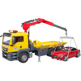 Bruder 3750 MAN TGS Tow Truck with Bruder Roadster Vehicle