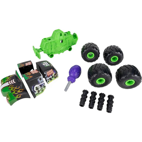 Monster Jam Monstruction Build & Crash Grave Digger 8" Truck