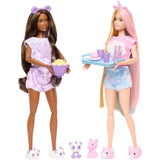 Barbie Cutie Reveal Cozy Cute Tees Slumber Party Gift Set with 2 Dolls