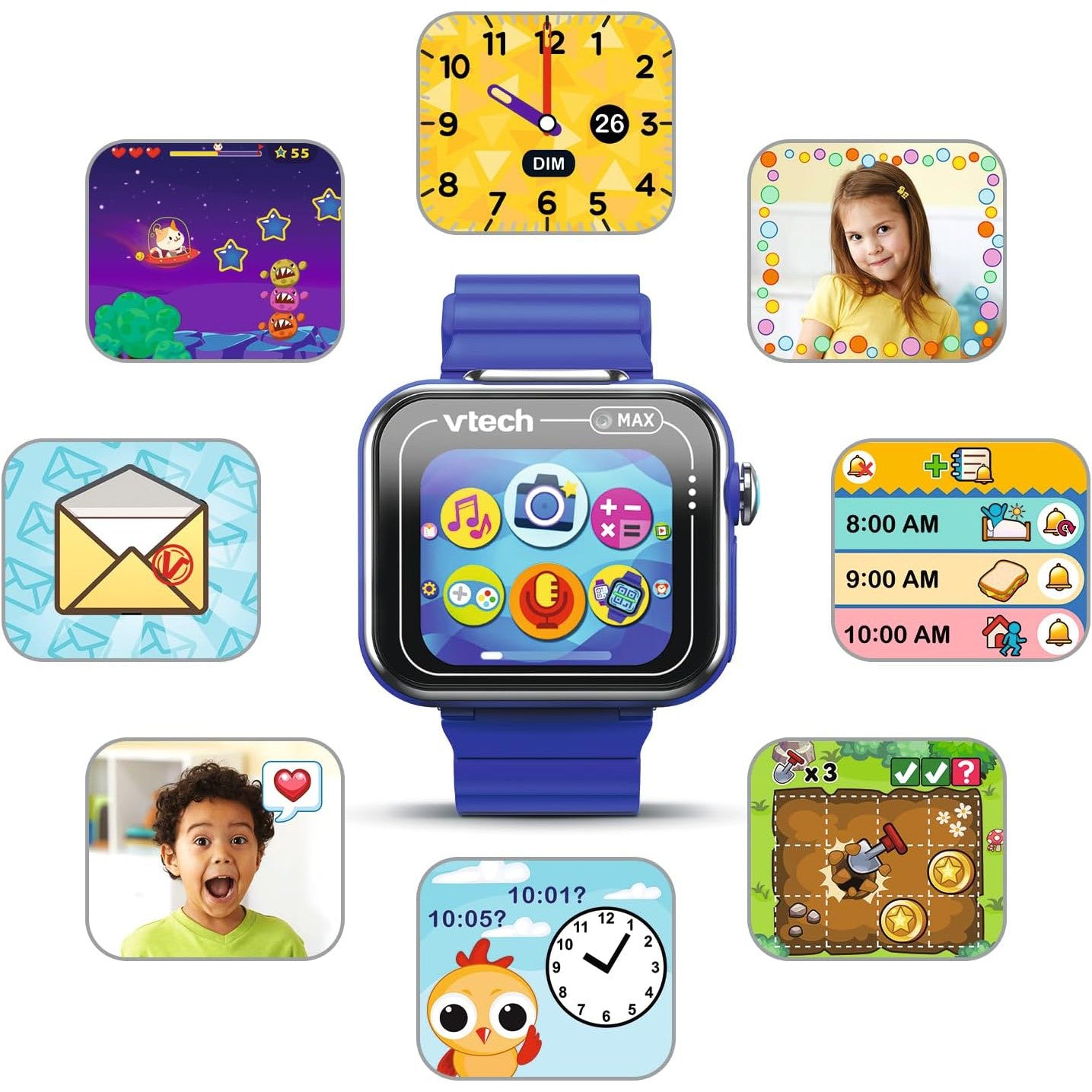 Vtech KidiZoom Smart Watch MAX blue McGreevy s Toys Direct