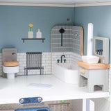Bigjigs Bundle: Summer Cottage Wooden Doll's House with Furniture & Doll Family