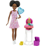 Barbie Skipper Babysitter Birthday Feeding Set with 2 Dolls & Accessories