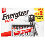 Energizer Max AAA Batteries 8 Pack