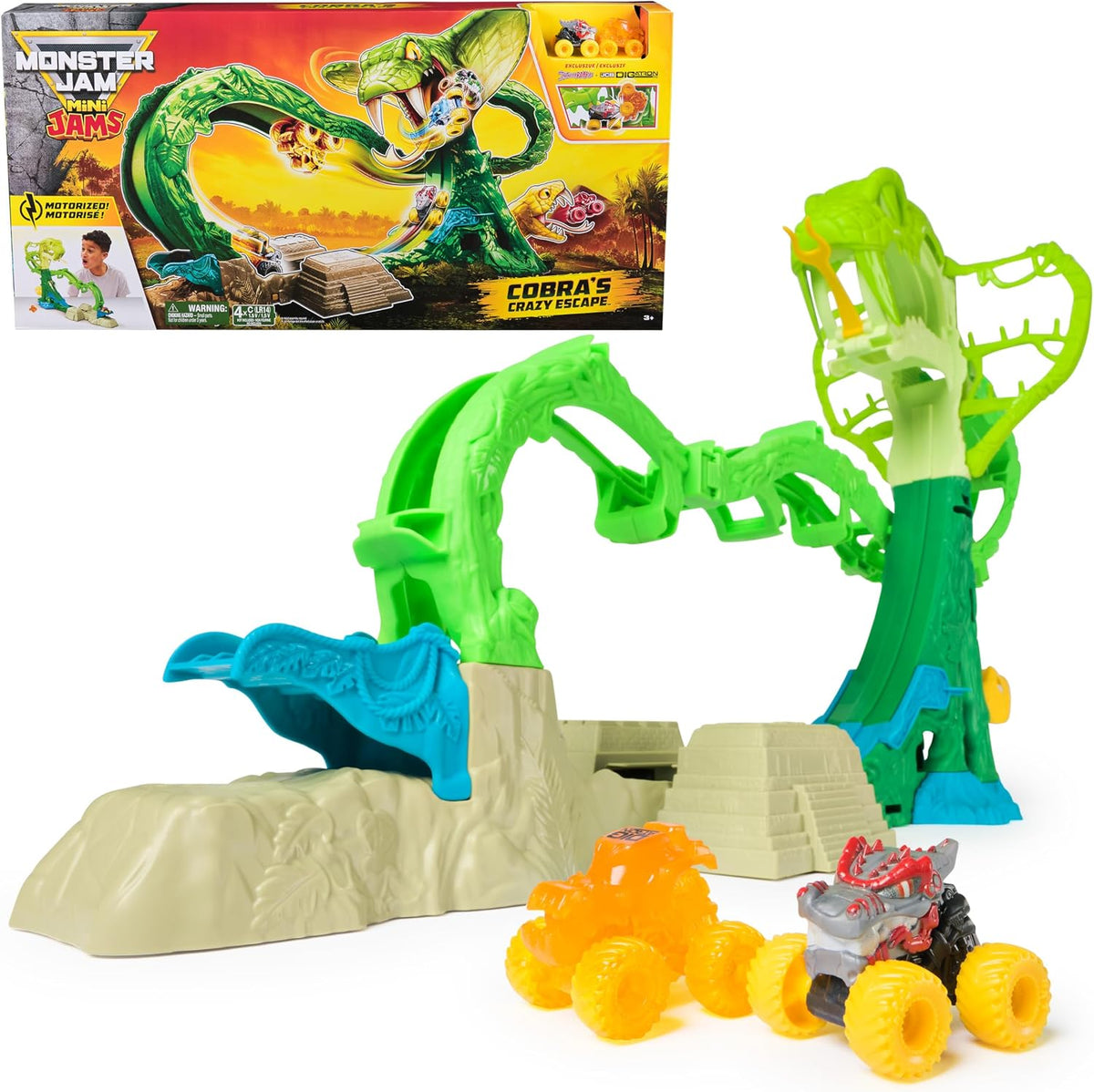 Monster Jam Mini Jams Cobra's Crazy Escape Motorised Playset