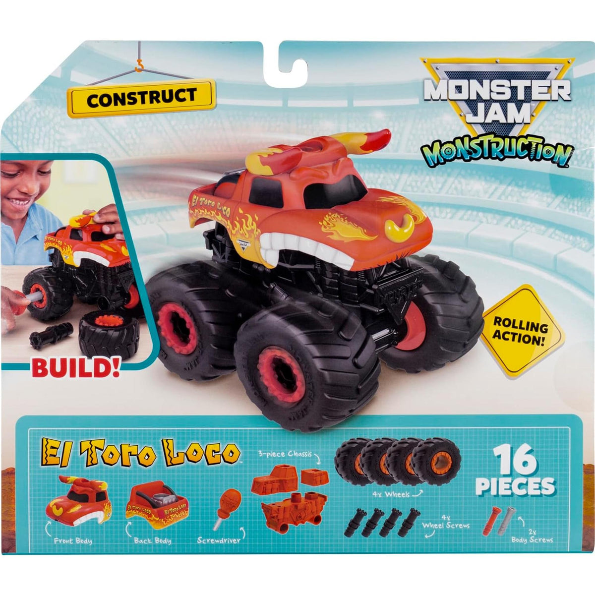 Monster Jam Monstruction 5" Buildable Monster Truck - El Toro Loco